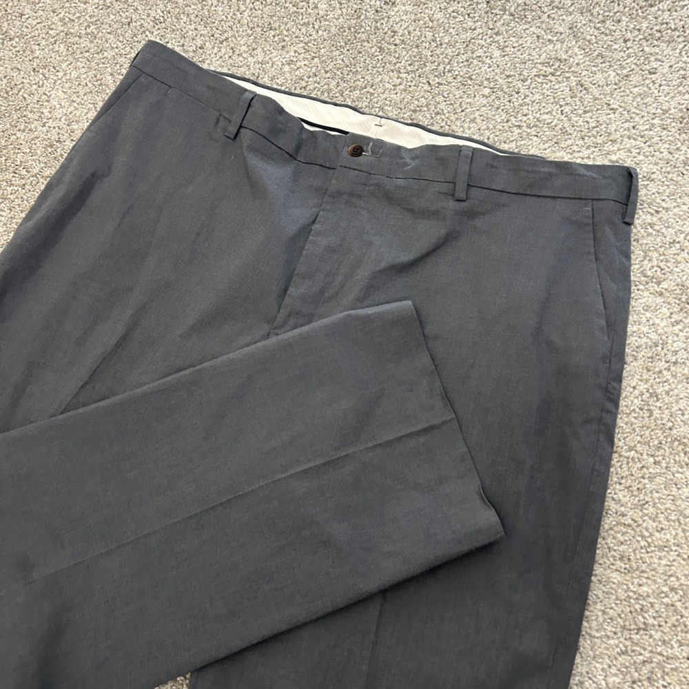 Polo Ralph Lauren Dress Pants 42X30 Gray Stretch Classic Fit Trousers Cotton